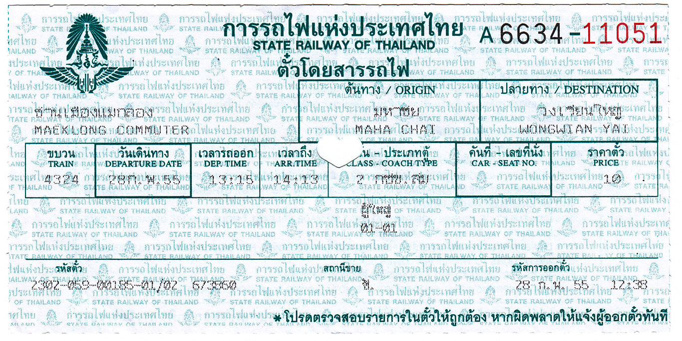 Togbillett Maeklong Commuter